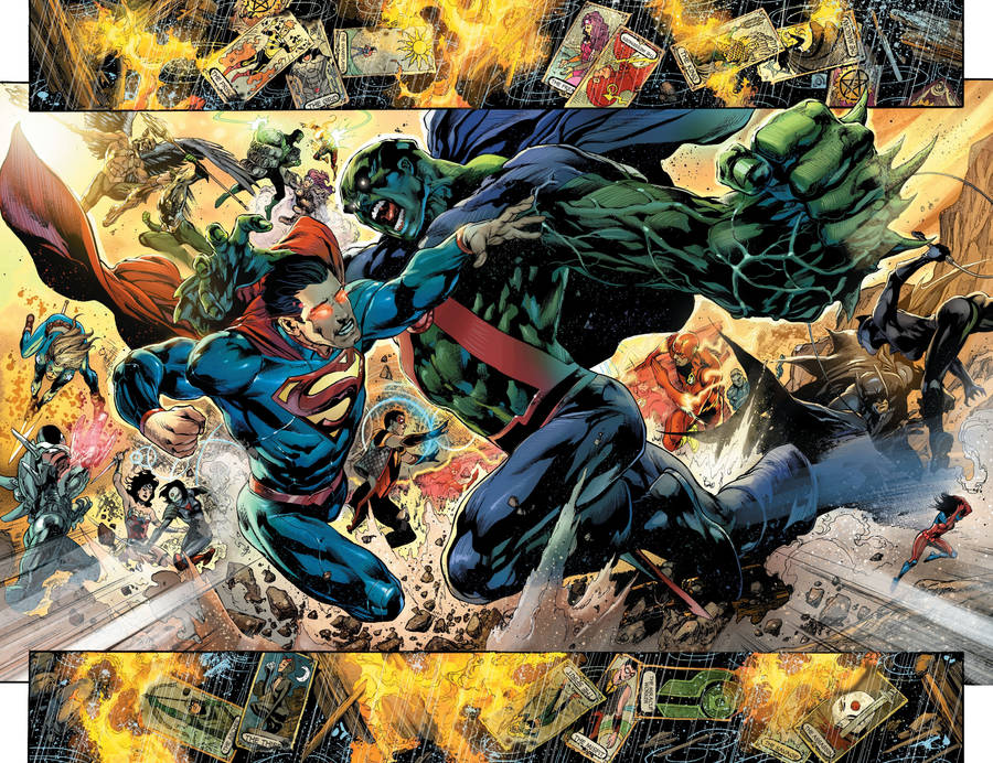 Martian Manhunter Fighting Superman Wallpaper