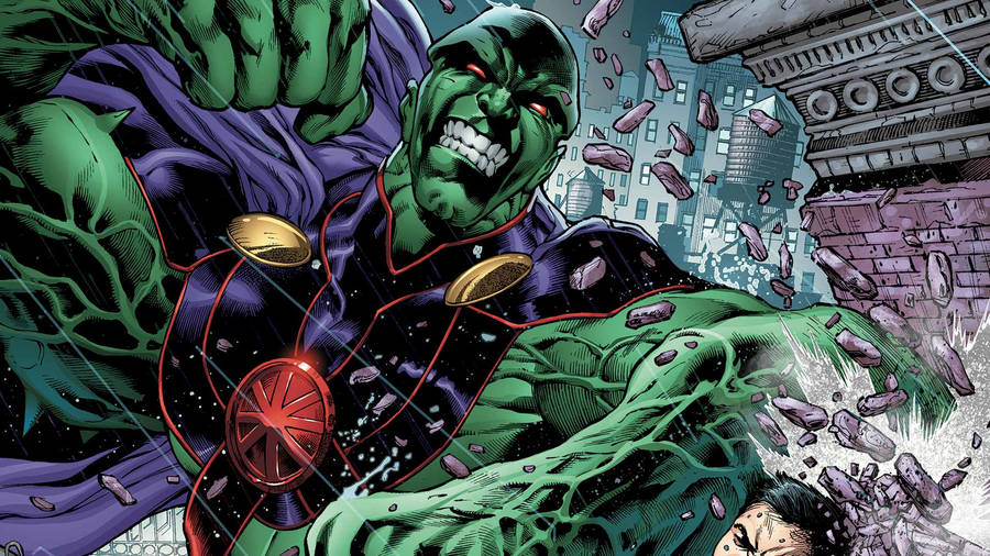 Martian Manhunter Punching Enemy Wallpaper