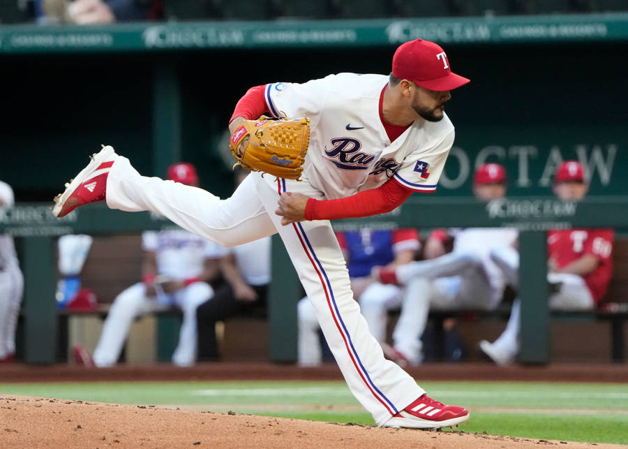 Martin Perez Mid-throw On Field Wallpaper