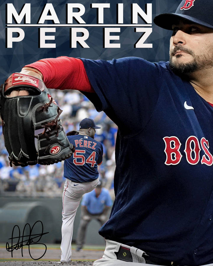 Martin Perez Signed Baseball Poster Wallpaper