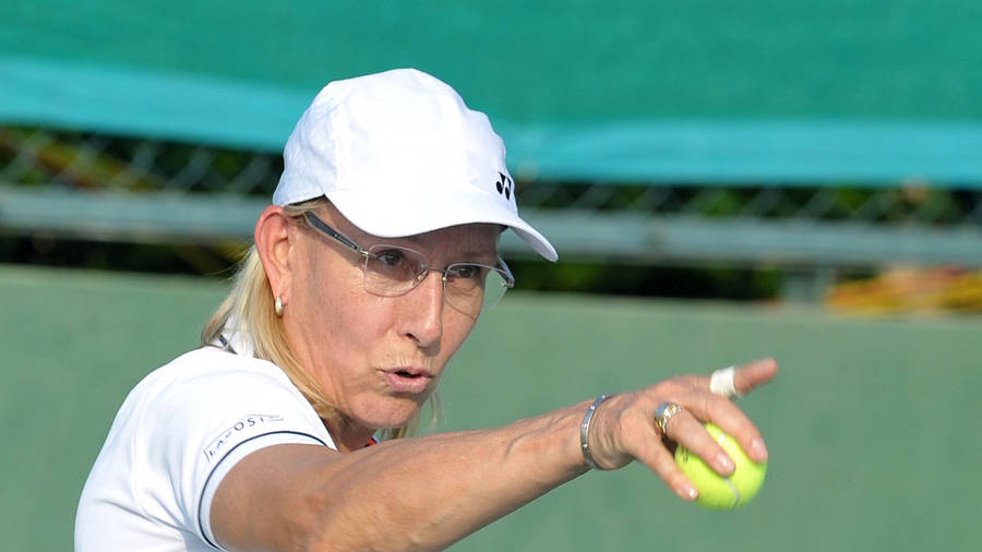 Martina Navratilova - A Tennis Legend In Action Wallpaper