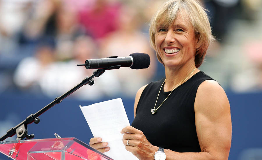 Martina Navratilova Giving A Speech Wallpaper