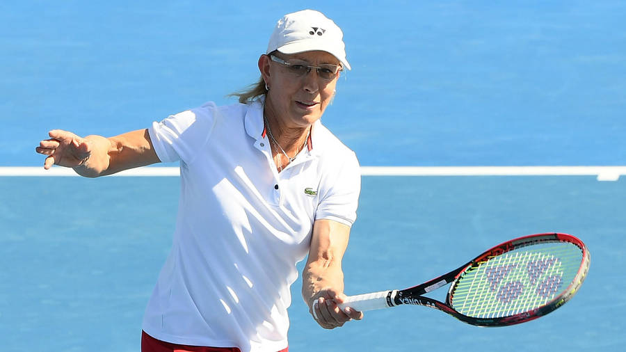 Martina Navratilova Holding Her Racket Wallpaper