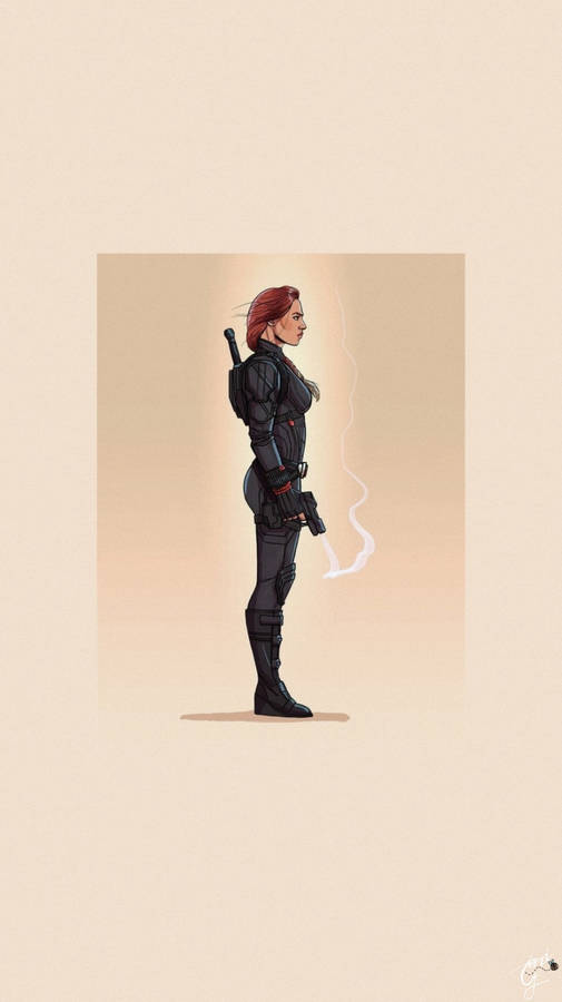 Marvel Black Widow Lateral View Wallpaper