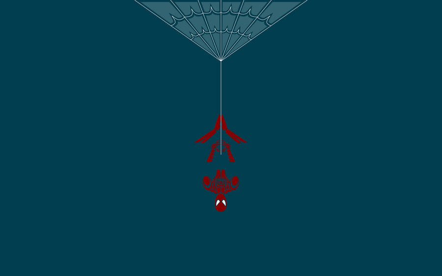 Marvel Minimalist Hanging Spider-man Wallpaper