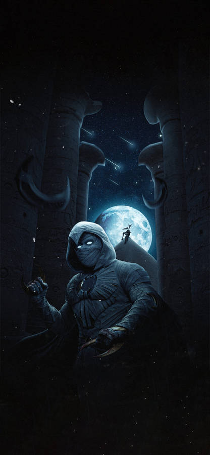 Marvel Superhero Moon Knight Phone Artwork Wallpaper