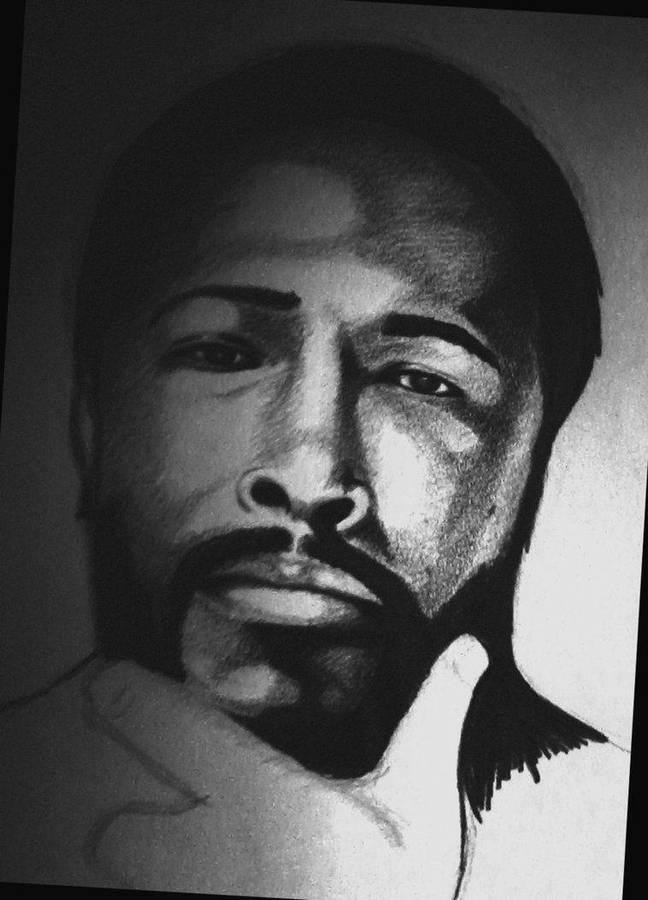 Marvin Gaye Charcoal Pencil Art Wallpaper