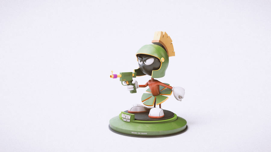 Marvin The Martian Figurine Holding Gun Wallpaper