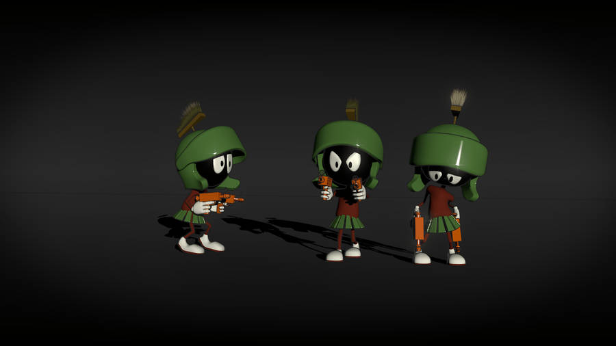 Marvin The Martian Gun Wallpaper