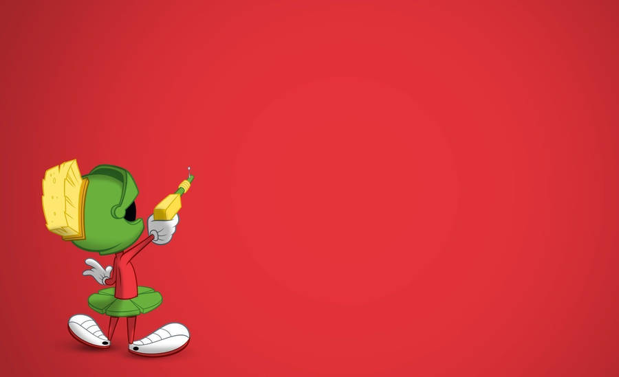 Marvin The Martian In Red Background Wallpaper