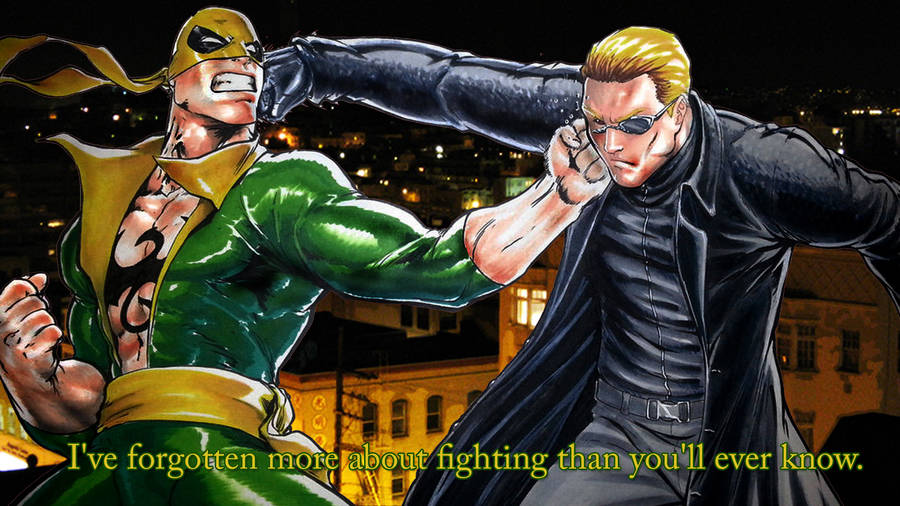 Mash Up Art Iron Fist Punching Albert Wesker Wallpaper