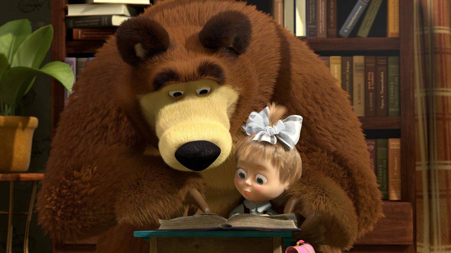 Masha And The Bear Tutor Wallpaper