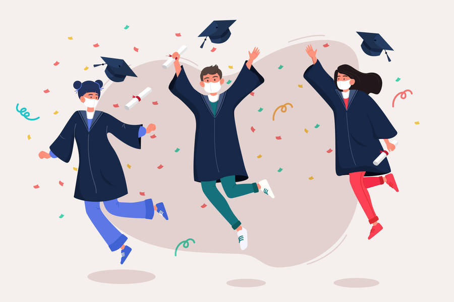 Mask Graduates Party Background Wallpaper