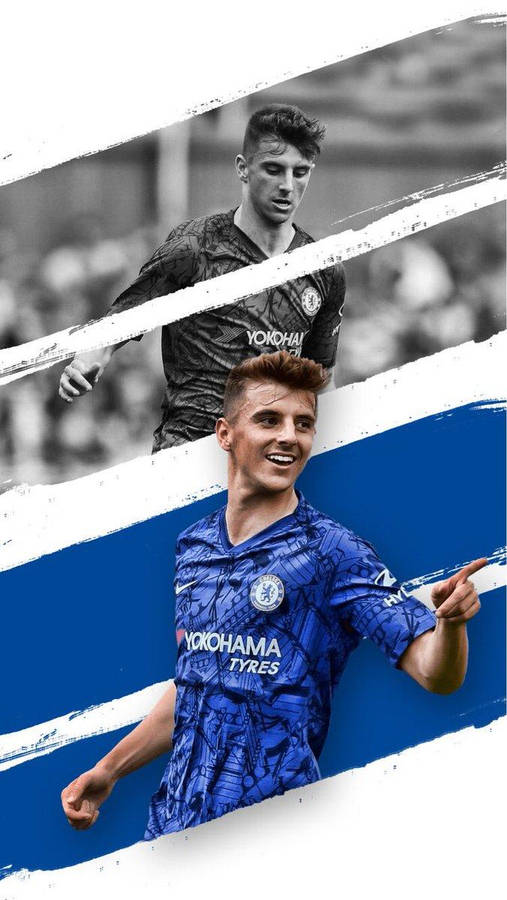 Mason Mount Monochrome And Blue Fan Art Wallpaper