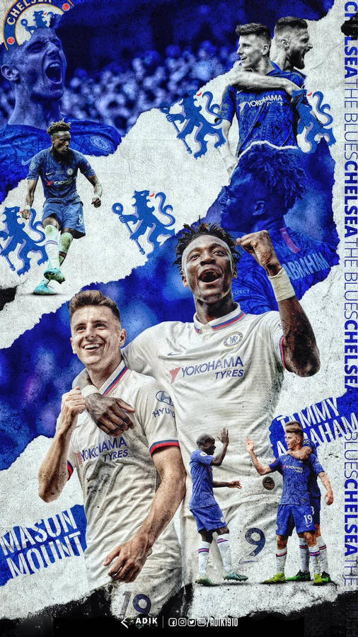 Mason Mount With Chelsea F.c. Team Wallpaper