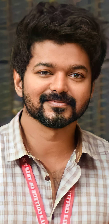 Master Vijay Check Pattern Shirt Wallpaper