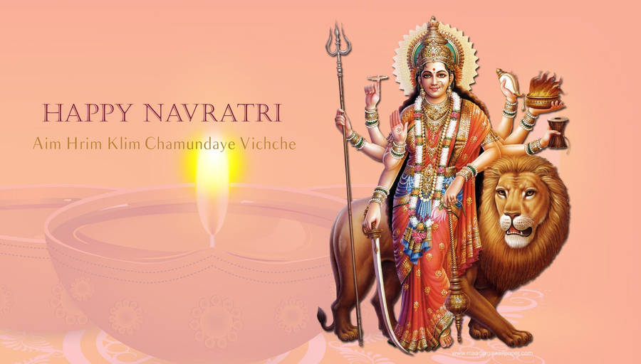 Mata Rani Navratri Greeting Wallpaper