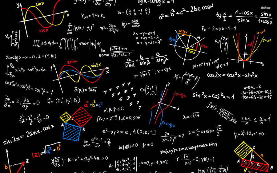 Mathematics Colorful Diagrams With Numbers Wallpaper