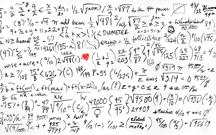 Mathematics Doodled Numbers And Equations Wallpaper