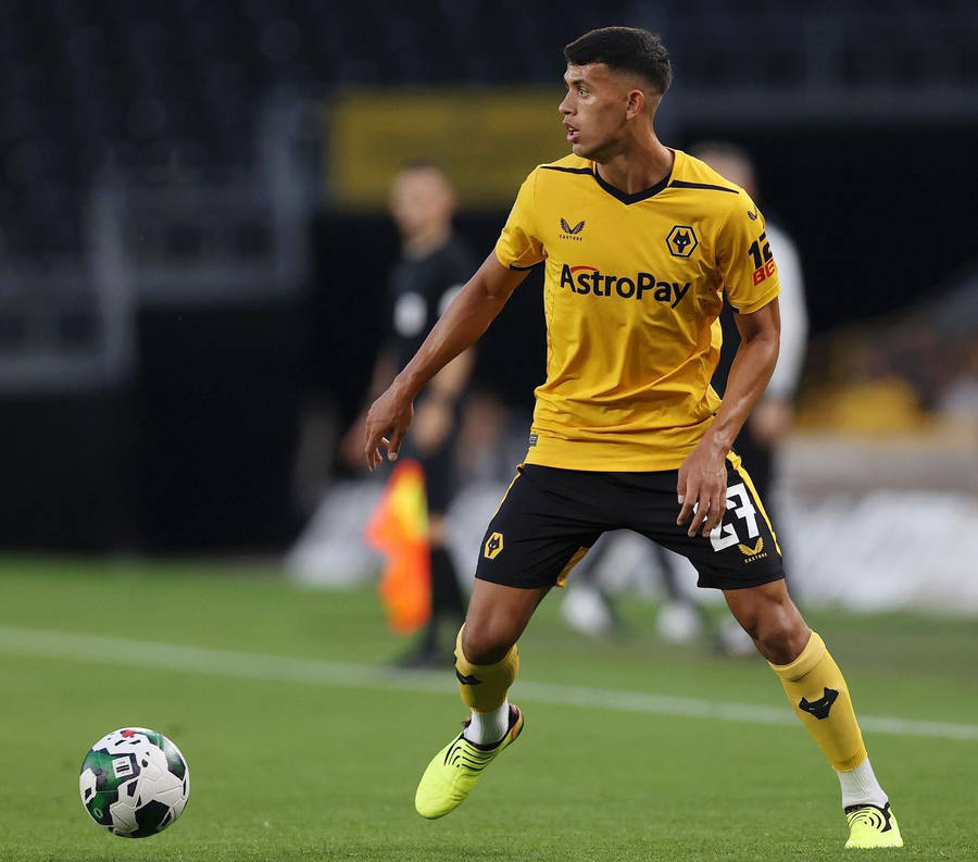 Matheus Nunes Wolverhampton Wanderers Full Body Wallpaper