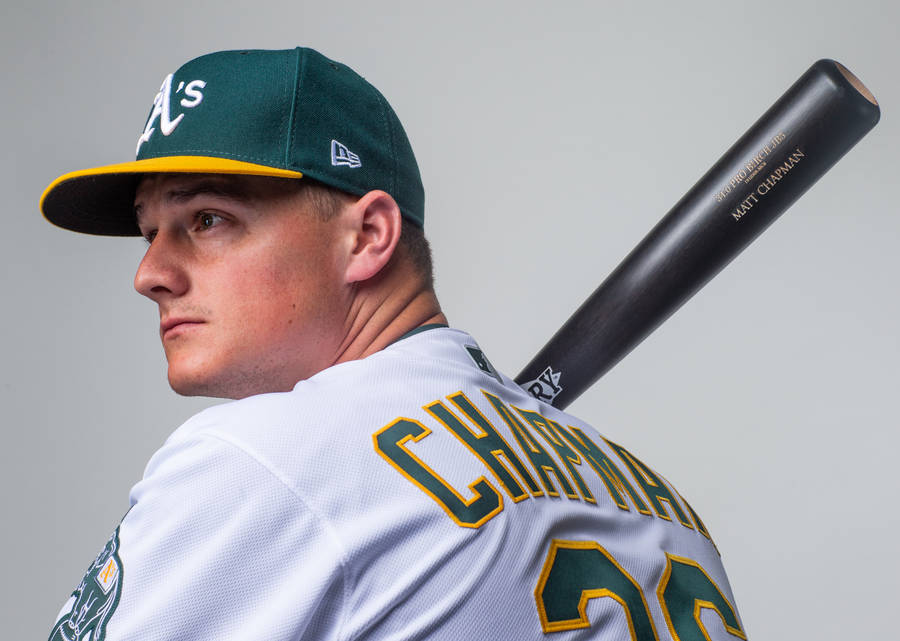 Matt Chapman Holding Baseball Bat Wallpaper