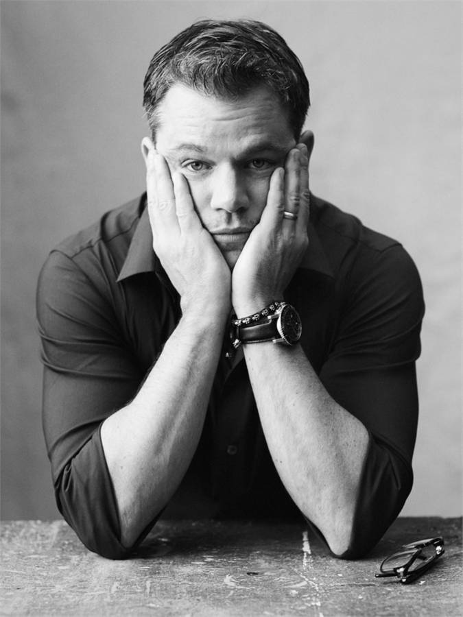 Matt Damon Adorable Face Palm Wallpaper