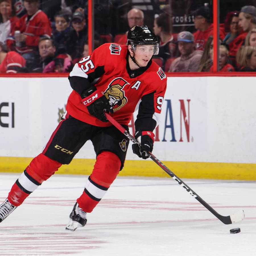 Matt Duchene In Action Wearing His Red Jersey Wallpaper