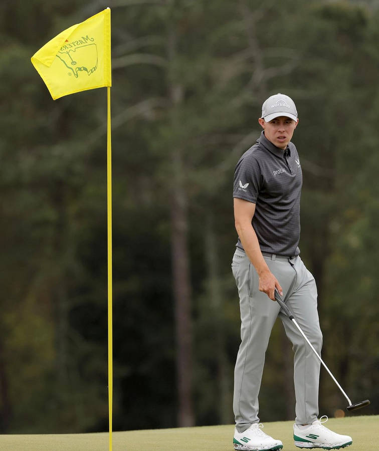 Matt Fitzpatrick Yellow Golf Flag Wallpaper