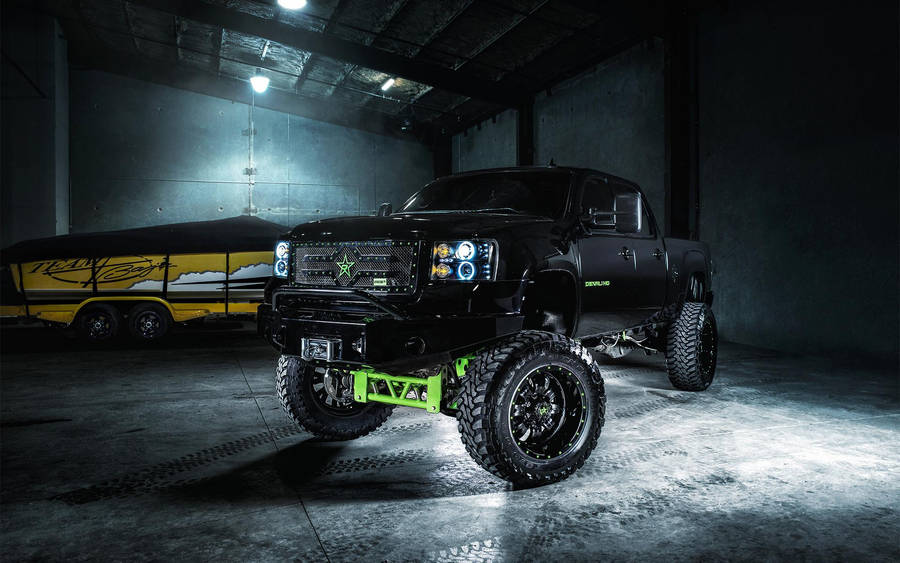 Matte Black Cool Truck Wallpaper