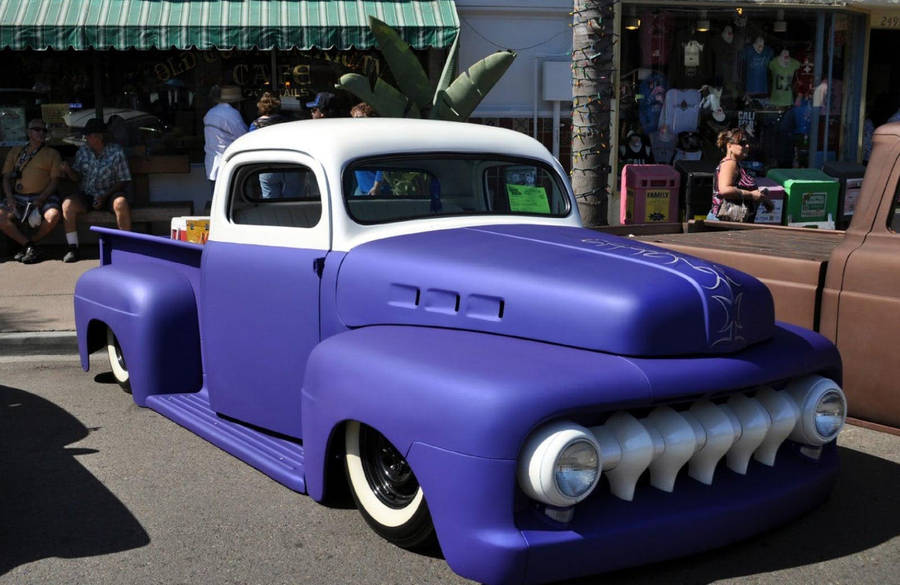 Matte Purple Old Ford Truck Wallpaper