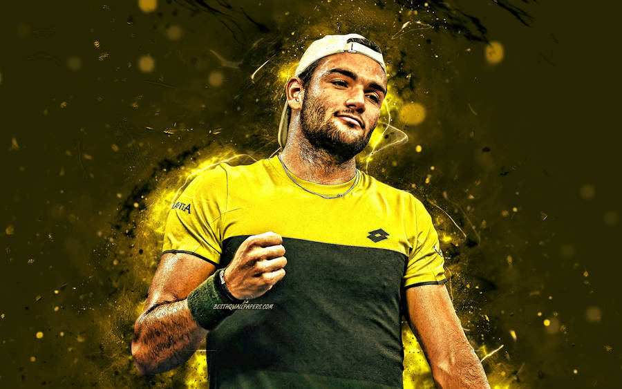 Matteo Berrettini Yellow Abstract Fan Edit Wallpaper