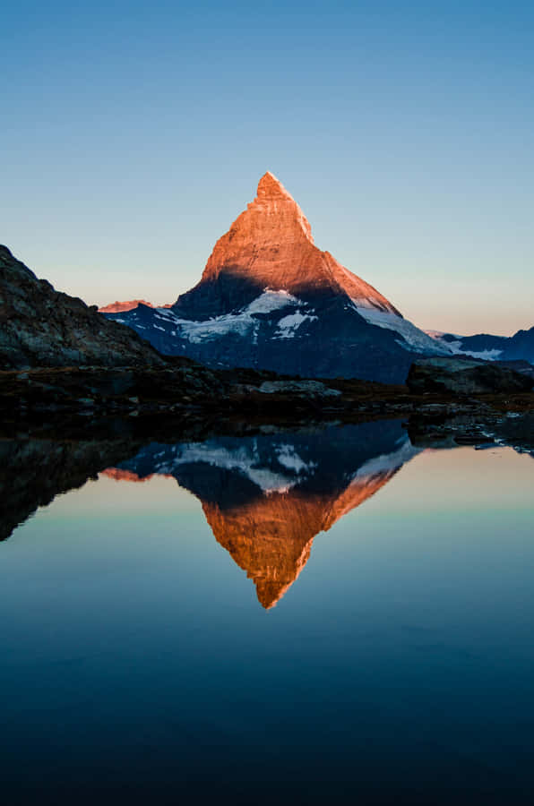 Matterhorn Reflected In A Lake Wallpaper