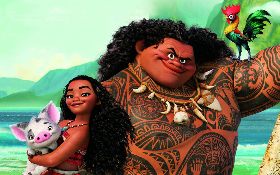 Maui Moana Pig Chicken Wallpaper