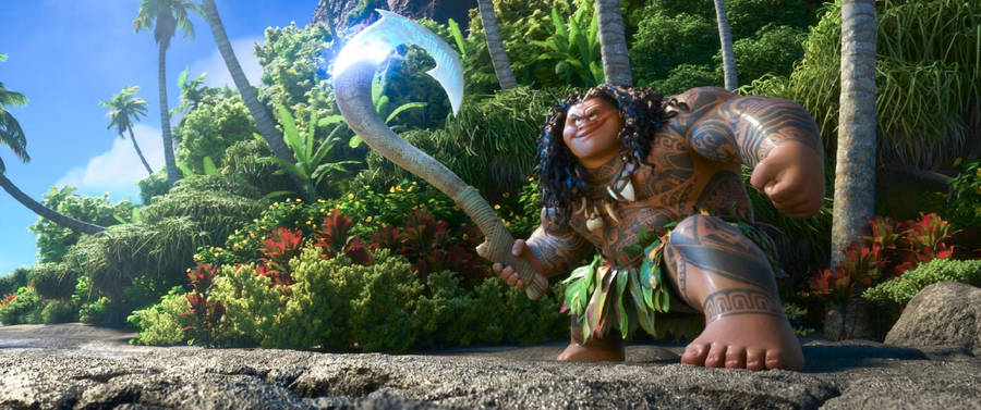 Maui Moana Powerful Stance Wallpaper