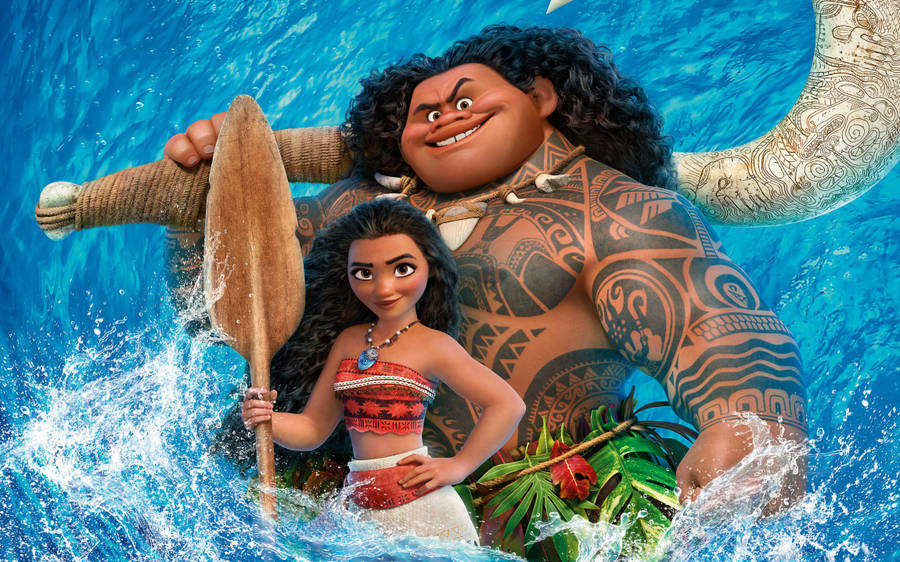 Maui Moana Water Art Wallpaper