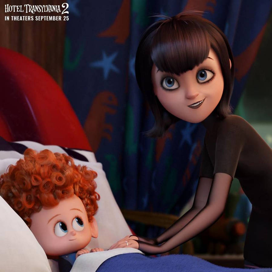 Mavis Tucking In Dennis Hotel Transylvania 2 Wallpaper