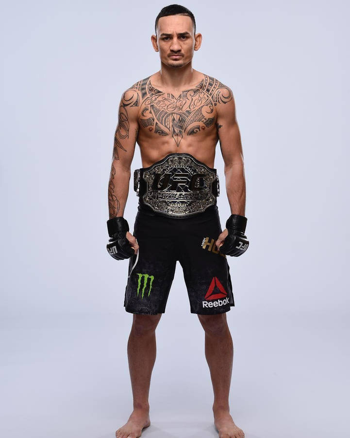 Max Holloway Grumpy Gray Background Wallpaper