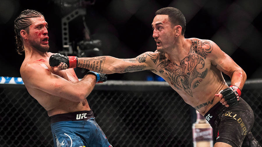 Max Holloway Punching Brian Ortega Wallpaper