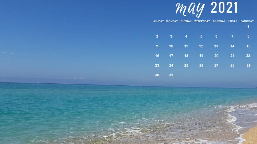 May Blue Beach Calendar 2021 Wallpaper