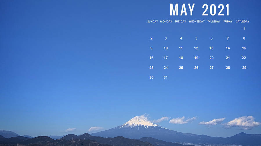 May Mt. Fuji Calendar 2021 Wallpaper