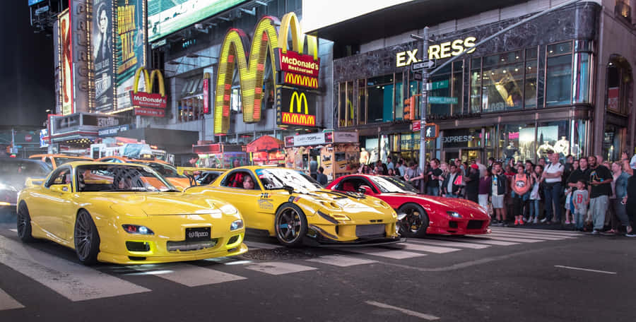 Mazda Rx 7 Night City Racing Wallpaper