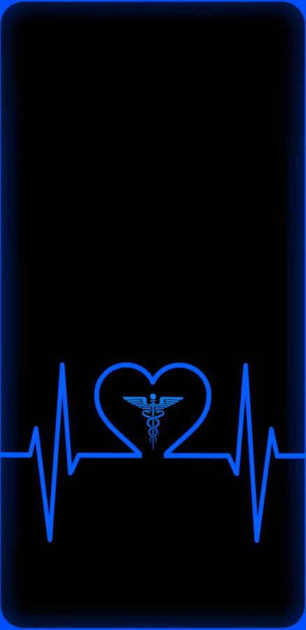 Mbbs Blue Heartbeat Art Wallpaper