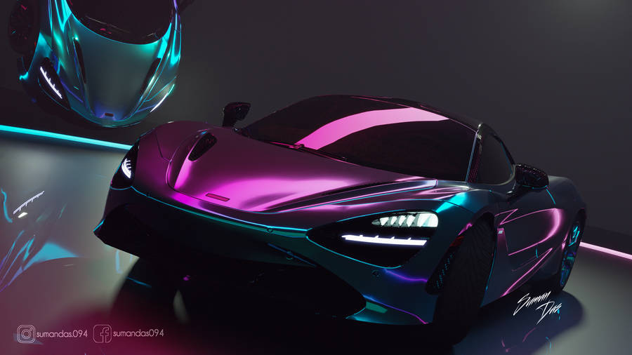 Mclaren 720s Purple Teal Chrome Wallpaper