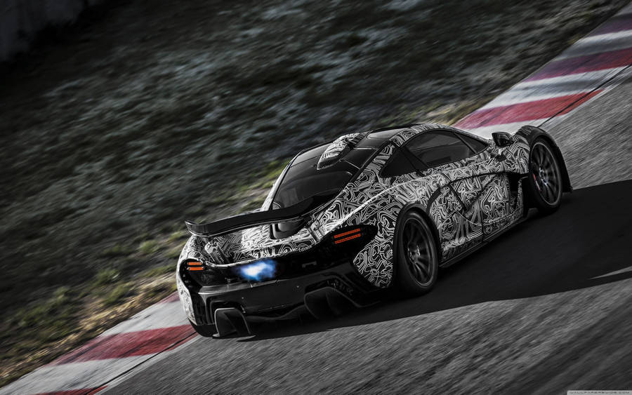 Mclaren P1 Black And White Wallpaper