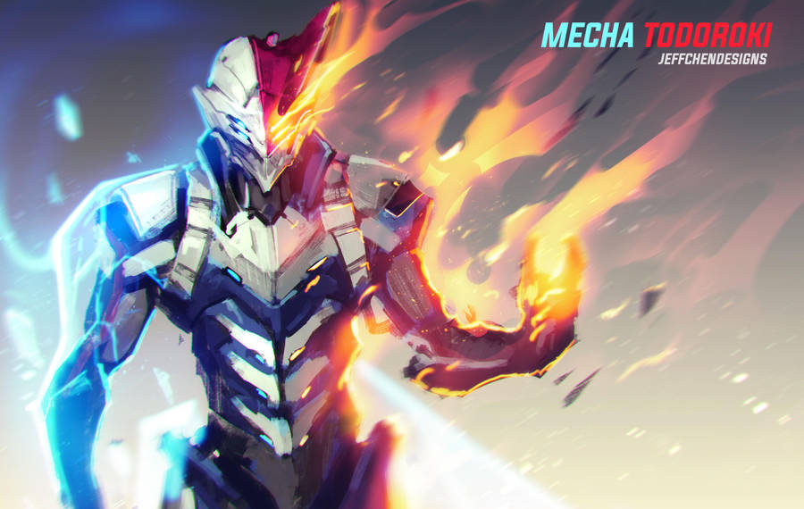 Mecha Todoroki Fire Anime Wallpaper