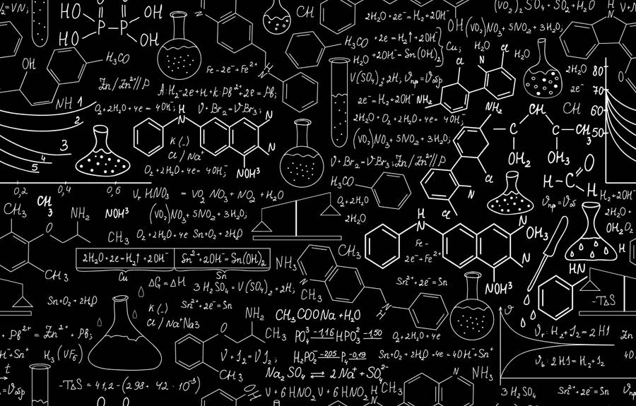 Medical Formulas In Black Wallpaper