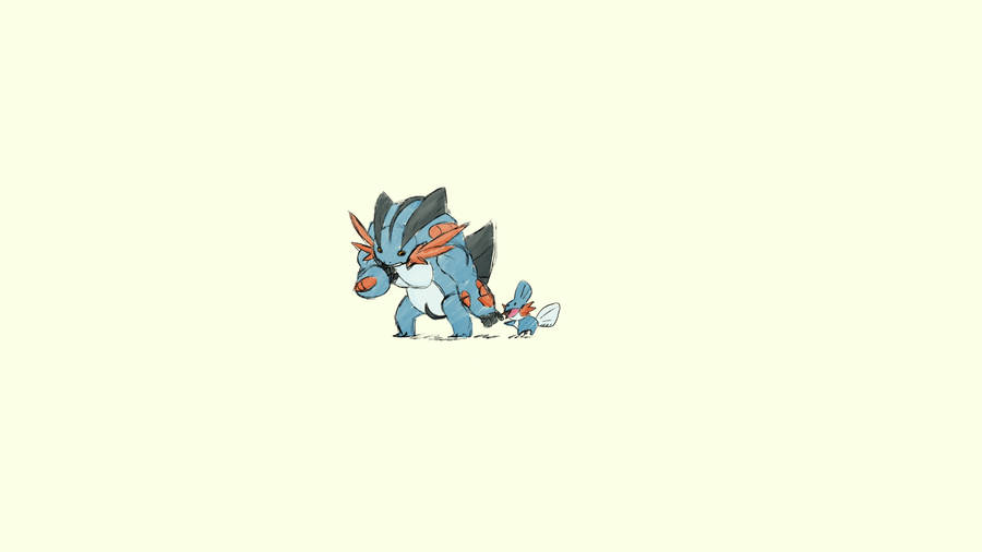 Mega Swampert Walking Wallpaper