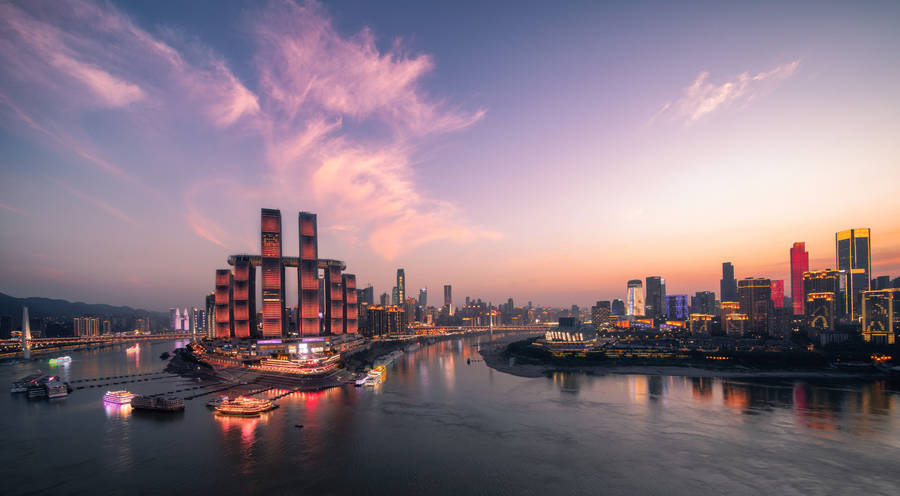 Megacity Chongqing China Cityscape Wallpaper