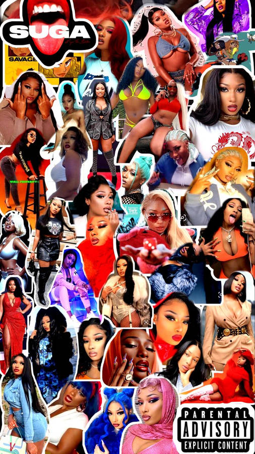 Megan Thee Stallion Collage Wallpaper