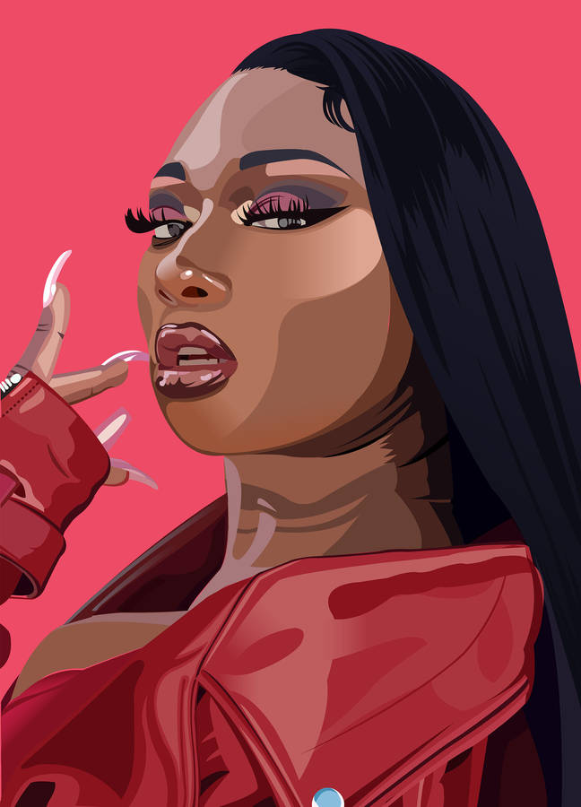 Megan Thee Stallion Digital Fanart Wallpaper